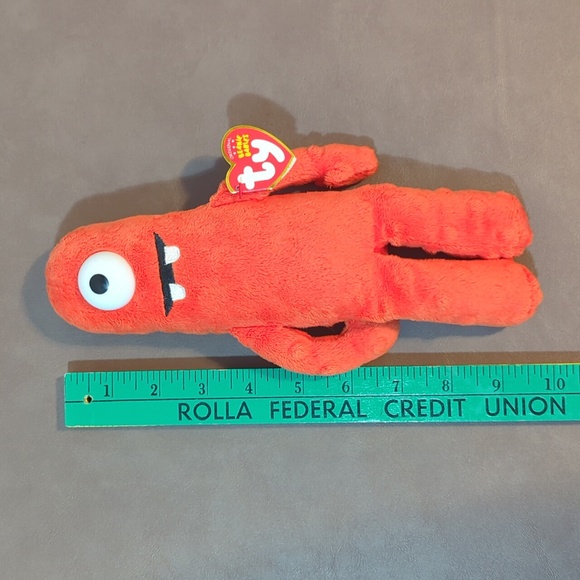 2011 Ty Beanie Babies Yo Gabba Gabba Muno Plush Red Cyclops  Hang And Tush Tags - Picture 9 of 10